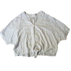 Sim and Sam White Tie Front Top Oversized Medium